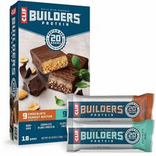 Green Rabbit Clif Builder's Bar Variety Pack No Artificial Flavor - Chocolate Peanut Butter, Chocolate Mint - 0.71 oz - 18 / Carton