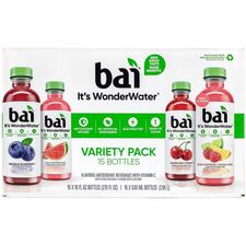 Green Rabbit BAI Antioxidant Variety Pack Kula Watermelon, Rubi Raspberry Lemon Lime, Brasilia Blueberry, Zambia Bing Cherry - 15 / Carton