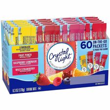 Green Rabbit Crystal Light On-The-Go Mix Powder - Lemonade, Fruit Punch, Raspberry Lemonade, Wild Strawberry - 60 / Carton