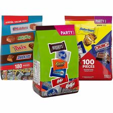 Green Rabbit Chocolate Value Pack Milk Chocolate, Peanut Butter, Butterfinger, Crunch, Baby Ruth - 3 / Carton