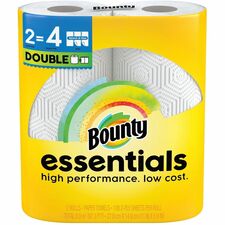 Bounty Essentials Select-A-Size 2 Ply - 108 Sheets/Roll - White - Paper - 2 Rolls Per PackPack - 8 / Carton