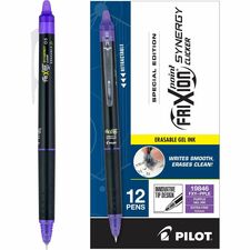 FriXion Synergy Clicker Erasable Gel Pen 0.5 mm Extra Fine Pen Point - Refillable - Retractable - Erasable - Purple Ink - Thermosensitive Gel Ink - Document - 1 Dozen