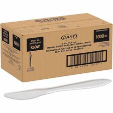 Solo Style Setter by Dart Cutlery Disposable Knife - Knife - Food, Cafeteria, Barbecue, Breakroom - Disposable - Polypropylene, Plastic - White - 1000 / Carton