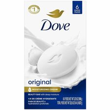 Dove Original Body Bar For Dry Skin - 4 oz - Body, Skin - Moisturizing - White - 6 / Pack
