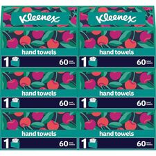 Kleenex Disposable Hand Towels 1 Ply - 8" Width x 9.10" Length - White - Paper - 60 Towels/Box - 6 / Carton