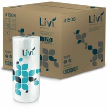 Livi VPG Select Kitchen Paper Towels 2 Ply - 170 Sheets/Roll - 1.77" Core - Wheel Embossed - Bright White - Paper, FiberRoll - 170 Towels/Roll - 24 / Carton