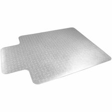 Cleartex TrYlok Chair Mats Carpeted Floor, Chair, Indoor, Low Pile - 53" Length x 45" Width - Lipped - Clear - 1 / Each