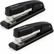 Swingline Commercial Desk Stapler Staples Upto 20 Sheet - Holds Upto 210 Staple - Full Strip - Black - Metal - 2 / Pack