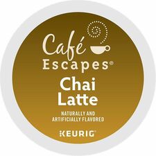 Café Escapes® Chai Latte Black Tea Black Tea K-Cup, Pod Compatible with Keurig Brewer - Black Tea - 24 K-Cup - 4 / Carton