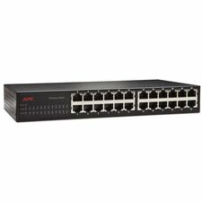 APC by Schneider Electric 24-Port 10/100 Ethernet Switch 24 Ports - Fast Ethernet - 10Base-T, 10/100Base-TX - 2 Layer Supported - Twisted Pair - 1U - Rack-mountable, Desktop - 2 Year Limited Warranty