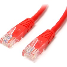 StarTech.com Cat. 5E UTP Patch Cable 15 ft Category 5e Network Cable for Network Device, Workstation, Distribution Panel - First End: 1 x RJ-45 Network - Male - Second End: 1 x RJ-45 Network - Male - Patch Cable - Gold Plated Contact - CMG - 24 AWG - Red