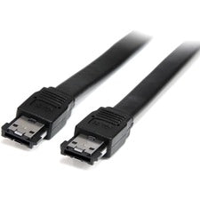 StarTech.com Shielded External eSATA Cable 6 ft SATA Data Transfer Cable for Notebook, Storage Device, Desktop Computer - First End: 1 x 7-pin eSATA - Male - Second End: 1 x 7-pin eSATA - Male - 6 Gbit/s - Shielding - Black - 1 Each
