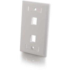 C2G 2 Socket Keystone Network/Multimedia Faceplate 2 x Total Number of Socket(s) - 1-gang - Flush Mount - White - 1 Each