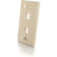 C2G 2 Socket Keystone Network/Multimedia Faceplate 2 x Total Number of Socket(s) - 1-gang - Flush Mount - Ivory - 1 Each