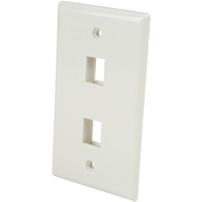 StarTech.com Dual Outlet RJ45 Universal Wall Plate White 2 x Total Number of Socket(s) - White - 2 x RJ-45 Port(s) - 1