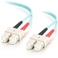 C2G Fiber Optic Duplex Patch Cable 3.28 ft Fiber Optic Network Cable - First End: 2 x SC Network - Male - Second End: 2 x SC Network - Male - Patch Cable - 50/125 µm - Aqua - 1 Each