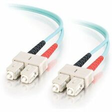 C2G Fiber Optic Duplex Patch Cable 9.84 ft Fiber Optic Network Cable for Network Device - First End: 2 x SC Network - Male - Second End: 2 x SC Network - Male - 10 Gbit/s - Patch Cable - Duplex - 50/125 µm - Aqua - 1 Each