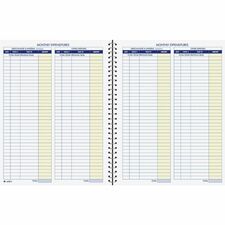 Adams Monthly Bookkeeping Record Book Spiral Bound - White Sheet(s) - Blue, Yellow Print Color - 1 Each