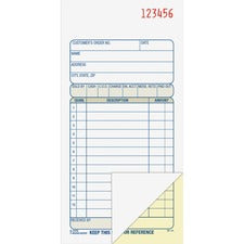Adams Carbonless 2-part Numbered Sales Order Books 50 Sheet(s) - 2 Part - Carbonless Copy - 3.34" x 7.18" Sheet Size - White, Canary - Assorted Sheet(s) - Red Print Color - 1 Each
