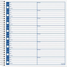 Adams Voice Mail Log Book 60 Sheet(s) - Spiral Bound - 7.50" x 8.50" Sheet Size - 2 / Pack