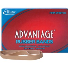 Alliance Rubber Advantage Rubber Bands Size: #107 - 7" Length x 0.6" Width - Stretchable, Elastic - Natural Crepe - 40 / Box