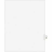 Avery® Individual Legal Exhibit Dividers - Avery Style 1 Printed Tab(s) - Digit - 19 - 1 Tab(s)/Set - 8.5" Divider Width x 11" Divider Length - Letter - White Paper Divider - Paper Tab(s) - 20% Recycled - Reinforced Tab, Rip Proof, Unpunched - 25 / Pa