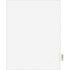 Avery® Individual Legal Exhibit Dividers - Avery Style 1 Printed Tab(s) - Character - S - 8.5" Divider Width x 11" Divider Length - Letter - White Paper Divider - Paper Tab(s) - 20% Recycled - Reinforced Tab, Rip Proof, Unpunched - 25 / Pack