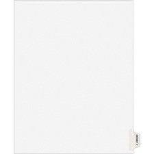 Avery® Individual Legal Exhibit Dividers - Avery Style 1 Printed Tab(s) - Character - T - 8.5" Divider Width x 11" Divider Length - Letter - White Paper Divider - Paper Tab(s) - 20% Recycled - Reinforced Tab, Rip Proof, Unpunched - 25 / Pack