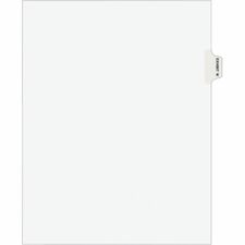 Avery® Individual Legal Exhibit Dividers - Avery Style 1 Printed Tab(s) - Character - W - 8.5" Divider Width x 11" Divider Length - Letter - White Paper Divider - Paper Tab(s) - 20% Recycled - Reinforced Tab, Rip Proof, Unpunched - 25 / Pack