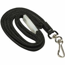 SICURIX Hook Fastener Breakaway Lanyard J-Hook Attachment - 0.3" Width x 36" Length - Black - 1 Each