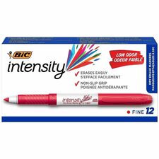BIC Intensity Fine Point Whiteboard Marker Fine Marker Point - Red Ink - 1 Dozen
