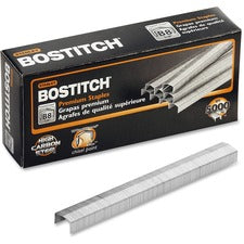 Bostitch PowerCrown Premium Staples 1/4" Leg - 1/2" Crown - Chisel Point - Silver - High Carbon Steel - 1.1" Height x 0.5" Width x 0.3" Length - 210 Per Strip - 5000 / Box