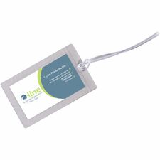 C-Line Cleer Adheer Custom Laminated Luggage Tags String Fastener - Clear - 10 / Pack
