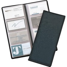 Cardinal® Sewn 96 Card File 96 Capacity - 4.25" Width x 10.38" Length - Black Vinyl Cover