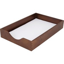 Carver Solid Wood Desk Tray Desktop - Stackable - Walnut - Walnut - Oak - 1 Each