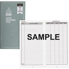 Dome Auto Mileage Log 32 Sheet(s) - 3.25" x 6.25" Sheet Size - Gray - White Sheet(s) - Gray Print Color - Recycled - 1 Each