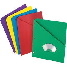 Pendaflex Slash Pocket 3-hole Project Folders For Letter 8 1/2" x 11" Sheet - Multi - 25 / Pack