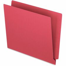 Pendaflex Letter Recycled End Tab File Folder 8 1/2" x 11" - 11 pt. - 2 Plys - Red - Heavyweight Cover, Reinforced Tab - 10% Recycled - 100 / Box