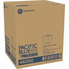 Pacific Blue Select Facial Tissue by GP Pro - Cube Box 2 Ply - 7.65" Width x 8.85" Length - White/ - 100 / Box
