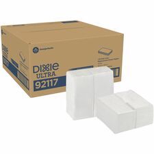 Dixie Ultra® 1/8-Fold Linen Replacement Dinner Napkin 1 Ply - 17" Width x 17" Length - White - Paper - 100/Box - 4 / Carton