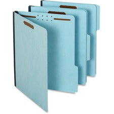 Pendaflex 1/3 Tab Cut Letter Recycled Classification Folder 8 1/2" x 11" - 200 Sheets Capacity - 1" Expansion - 2 Fastener(s) - 2" for Folder - Top Tab Location - Assorted Tab Position - 25 pt. - Pressboard - Light Blue - 60% Recycled - 25 / Box