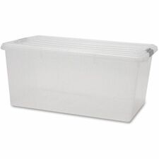 IRIS Clear Storage Boxes with Lids External Dimensions: 17.5" Width x 26.1" Depth x 11.9" Height - 17 gal - Stackable - Polypropylene - Clear - For Multipurpose - 5 / Carton