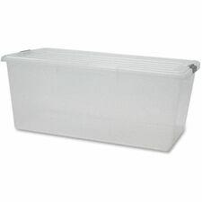 IRIS Clear Storage Boxes with Lids External Dimensions: 31.5" Width x 17.8" Depth x 13" Height - 22.75 gal - Stackable - Polypropylene - Clear - For Multipurpose - 4 / Carton