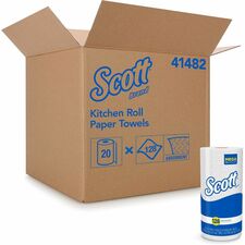 Scott® Kitchen Paper Towels with Fast-Drying Absorbency Pockets 1 Ply - 11" Width x 8.78" Length - 128 Sheets/Roll - 4.90" Roll Diameter - White - 20 / Carton