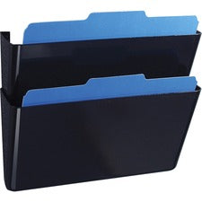 Officemate Mountable Wall File 7" Height x 13" Width x 4.12" Depth - Black - Plastic - 2 / Box