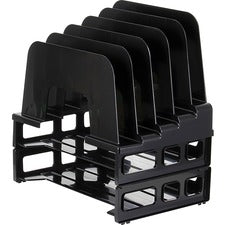 Officemate Tray/Incline Sorter Combo 5 Compartment(s) - 14" Height x 9.12" Width x 13.50" Depth - Desktop - Stackable - Black - 1 / Pack