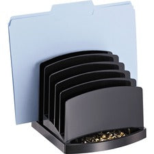 Officemate 2200 Series Incline Sorter 6 Compartment(s) - 6.37" Height x 7.50" Width x 7.50" Depth - Desktop - Black - Plastic - 1 Each