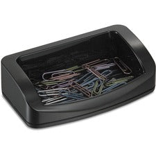 Officemate 2200 Series Business Card/Clip Holder 1.4" Height x 7.8" Width x 3" Depth - Plastic - Black - 1 Each