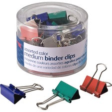 Officemate Binder Clips Medium - 0.63" Size Capacity - Assorted - 24 / Pack