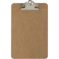 Officemate Hardboard Clipboards 1" Clip Capacity - 6" x 9" Sheet Size - Clamp - Hardboard - Brown - 1 Each